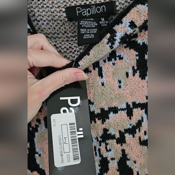 Nwt Papillon Knit Top in Pink and Black - Picture 4 of 4